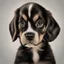 Placeholder: on a black background a diagonal at an angle, transparent brush-stroke and inside it {puppy}, realistic photograph, centered