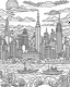 Placeholder: New York City view in the sea coloring page, full body (((((white background))))), only use an outline., real style, line art, white color, clean line art, white background, Sketch style.