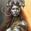 Placeholder: ssango fantasy, fantasy magic, intricate, sharp focus, illustration, highly detailed, digital painting, concept art, matte, artgerm and paul lewin and kehinde wiley, masterpiece silver elephant head bronze Asian African girl nice breast Hawaiian hair turquoise golden waves