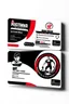 Placeholder: business card layout for a gym instructor, red and black, vector art, white background with email, address and Instagram icons