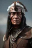 Placeholder: steampunk , brutal native american chief ,apocalypse set , dark sorrow,