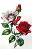 Placeholder: Draw two Rose - , white background, in the forrest