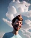 Placeholder: Ultra realistic clouds sky scene, wide angle, medium shot view, portrait, sweet Childs, free jumping flying, trinkets, monster hair, jelly beans, balls, smile, happy, Peter Pan style, inflatable color clothing, extreme, wind, clouds sea, 20,000 feet altitude, stratosphere, soft color, highly detailed, unreal engine 5, ray tracing, RTX, lumen lighting, ultra detail, volumetric lighting, 3d, finely drawn, high definition, high resolution.