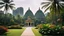 Placeholder: 1997. Malaysian cityscape, urban, tropical gardens, palm trees, tropical flowers, Hindu temple, sunlight, calm beauty, splendour, uplifting, inspiring, gentle, rule of thirds, therapeutic, spiritual, chiaroscuro, colour, award-winning colour photograph, Nikon 85mm