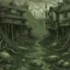 Placeholder: A thousand thousand slimy things lived on and so did I, neo surrealism, muted color, smooth and sinister atmosphere.