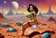 Placeholder: Sci-fi pin-up girl on an alien planet, John Carter of Mars