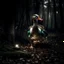 Placeholder: horror goose in forest with flashlight