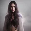 Placeholder: photoreal megan fox as powerful elf lightning wizard in thick purple orange fog by lee jeffries, octane render, 8k, high detail