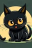 Placeholder: black cat hungry sad cartoon