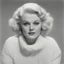 Placeholder: Jean harlow, in a woollen sweater, white bacground