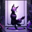 Placeholder: a fox fursona, darker colors, master quality, backlighting, soft lights, full body portrait, in frame, 8k, furry, fur, black and purple color pallet, robotic arm, cyberpunk, anthropomorphic, perfectly drawn face, animal legs, paws