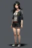 Placeholder: pretty girl, aged 15, black hair, conventionally attractive, full body, sporty, lean, realistic