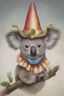 Placeholder: KOALA HEAD WEARING A JESTER HAT