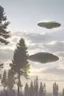 Placeholder: year is 1966 (a bunch of school kids) see ufo flying over tall pine trees, concept art, by Asaf Hanuka, by Weta Digital, Electric Colors, Screen Space Global Illumination, in a symbolic and meaningful style,