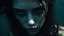 Placeholder: close up face shadow eyes, void, pain, hyper-realistic detail, floats in deep sea, Dark sea ten and in her hair, drils and shadow around, abyss, fog, Style crepy stunning, dark, surreal vibe underwater and meticulous detail clean pale skin and face. dark shadow and weird mood