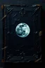 Placeholder: a high def picture of a battered dark grimoire made of shadow and magic, its cover is wispy and shifty. It as a symbol of a moon that glows in moonlight. It is magical in nature, not made from the material found in the world of the living.