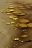 Placeholder: Oil painting is raining that turns anything that falls on it into gold