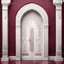 Placeholder: Hyper Realistic Islamic White Door Architecture Pattern with maroon marble texture & vignette effect