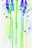 Placeholder: Abstract wet watercolour, blue green stalks delphiniums,