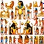 Placeholder: a super-realistic image representing all of the Egyptian gods mentioned below: Hapi, Heqet, Set, Geb, Uatchit, Hathor, Apis, Sekhmet, Nut, Osiris and Ra. The scene should capture the essence and majesty of each of these gods, displaying them in a harmonious composition that highlights both their individual characteristics and their connection to Egyptian mythology. Hapi could be represented with jugs of water, Heqet with a woman's body and a frog's head emanating vital energy, Set with his chara