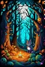 Placeholder: "Generate a Halloween-themed coloring page using AI artistry, blending eerie and whimsical elements. Include a spooky forest with gnarled trees, a mysterious cauldron bubbling with magical potions, and a playful black cat with arched back and glowing eyes. Use vibrant colors and intricate details to capture the enchantment of this Halloween scene."