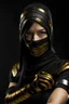 Placeholder: A sexy ninja female with black and gold outfit