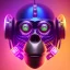 Placeholder: A beautiful portrait of a cyborg monkey purple neon color scheme, high key lighting, volumetric light high details psychedelic background