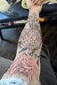 Placeholder: Tattoo cyberpunk sleeve geometric "compas rose" "black butterfly" "family tree" lines