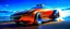 Placeholder: a military fighter jet station wagon hybrid designed by volkswagen only one vehicle per image painted metallic orange traveling at a high rate of speed, jet intake off of front center of vehicle and jet exhaust out the rear with bright blue flame