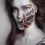 Placeholder: "full face tattoo of leaves and gnarled branches extending past face and morphing into reality, 8k resolution, high-quality, fine-detail, muted colors,intricate, digital art, detailed matte, volumetric lighting, illustration, octane render