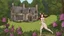 Placeholder: slim nymph dancing in a woodland clearing, with a gothic woodland house behind her.