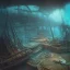 Placeholder: Underwater view,Insanely detailed photograph of an “artitcture plans of a sunken city ” with intricate waves, intricate embroidered band of stars, hyperdetailed painting by Ismail Inceoglu Huang Guangjian and Dan Witz CGSociety ZBrush Central fantasy art album cover art,8K, hdr, romantic, mysterious, ominous, flowers, jewelry, steam,oil,cafe,street vendor,steamship,D&D