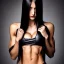 Placeholder: Beautiful woman, big bust, 6-pack abs, long hair, long nails, evil, black leather outfit