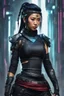 Placeholder: cyberpunk female Pribumi indonesia, ninja