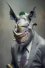 Placeholder: A picture of a rhino in the form of a joker, a professional, high JPEG image