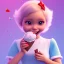 Placeholder: cute, adorable, smiling girl eating ice cream, candies flying all around her, Pixar, disney, cinema lighting, gaming, 8k, magic, love --q 1 --v 4