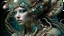 Placeholder: Beautiful young faced meemaid bioluminescense cyber punk shamanism filigree lace embossed sea shell and sea creatures ornate costume, adorned gothica decadent sea creatures, sea snail Shell coralls headdress and ribbed with coralls flower and seapearls costume organic bio spinal ribbed detail of under water gothica floral sea shell embossed extremely detailed voidcore shamanism style maximálist hyperrealistic uder water sea concept árt portrait
