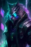 Placeholder: Rengar from league of legends in cyberpunk style