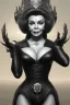 Placeholder: Joan Collins as evil queen in black leather, leather, busty, cleavage, angry, stern look. character design by cory loftis, fenghua zhong, ryohei hase, ismail inceoglu and ruan jia. unreal engine 5, artistic lighting, highly detailed, photorealistic, fantasy