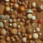 Placeholder: Wood, pastel colors, ,curves, triangle, crepusculare, monde, olive, brown, yelow, puzzel white, red, circles, cubes, cups, abstract art,creme, cool