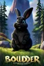 Placeholder: Movie poster for a Disney-Pixar film called "Boulder". It is about a thick black rabbit.