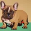 Placeholder: Portrait of a light brown french bulldog by warhol