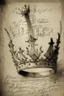 Placeholder: A sketch of an ancient legendary crown with strange text