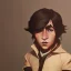 Placeholder: Portrait of a handsome brown haired little warlock kid by Nick Harris