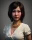 Placeholder: Portrait, thai waitress woman with monster muppet mask that covers her entire head, retro style, Sesame Street style, red, smooth, unreal engine 5, god lights, ray tracing, RTX, lumen lighting, ultra detail, volumetric lighting, 3d.