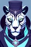 Placeholder: Reference, Realistic, Anthropomorphic Panther, Male, Gothic Style, Full Body, pastel Colors, Human Body