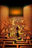 Placeholder: A man was walking in the middle of the maze, and finally found a path that led to a bright place.