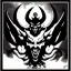 Placeholder: Devil demon satan king knights war code prophecy black and white