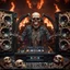 Placeholder: DJ of the damnded, insanely detailed DJ booth in hell, MID set, speakers and equipment made of bone, anatomically correct, add more skulls in th audience, photorealism, vray, 8k 3d