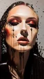 Placeholder: Album cover in minimalism brutal art shades fashion papercut layered dark oil paint splashes drips spots